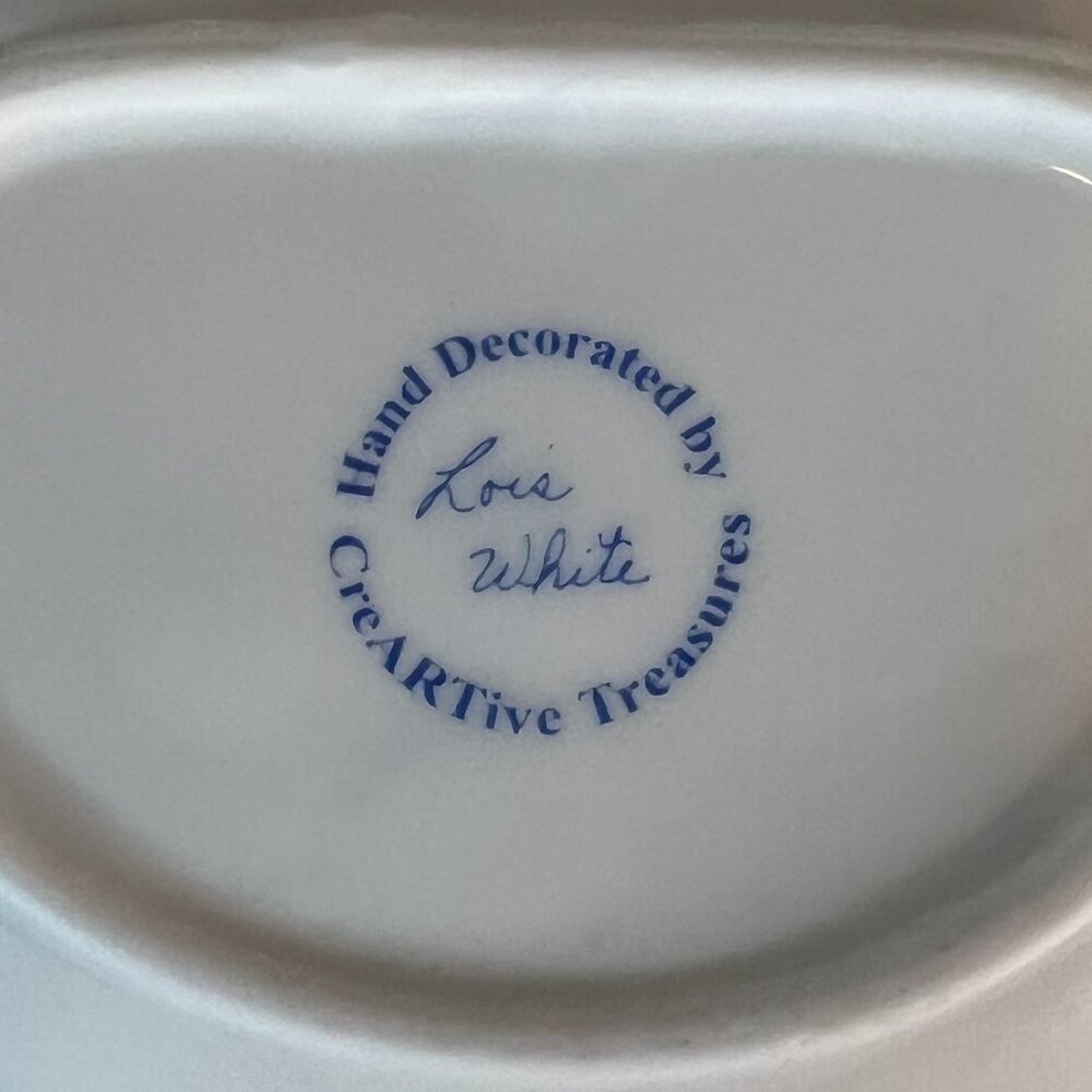 Lois White CreARTive Treasures Blackberry & Blossoms Miniature Tea Serving Dish - Picture 4 of 16